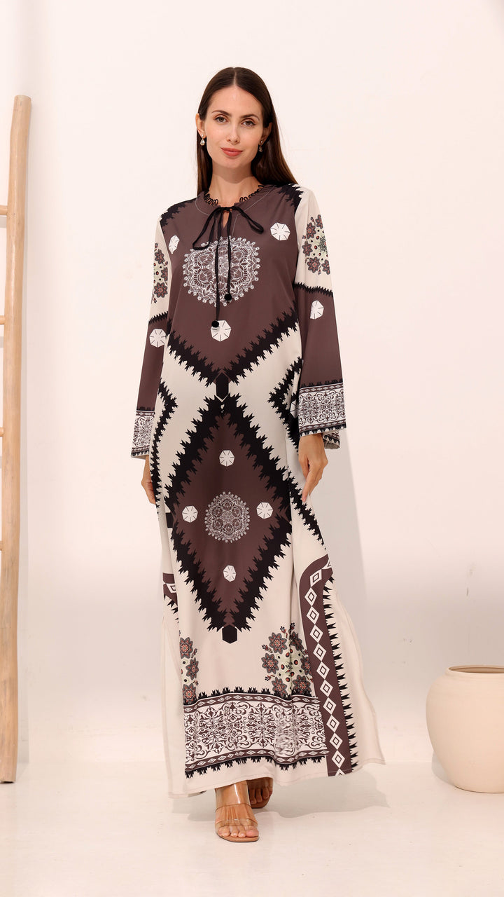 Layali Mocha Kaftan Dress