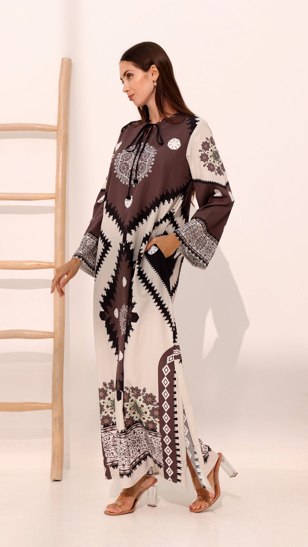 Layali Mocha Kaftan Dress