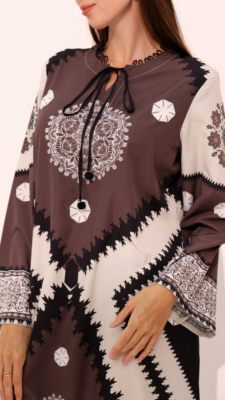 Layali Mocha Kaftan Dress
