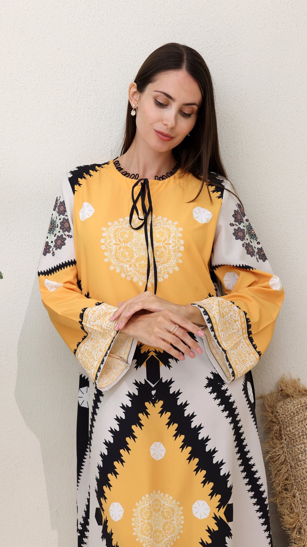 Layali Marigold Kaftan Dress