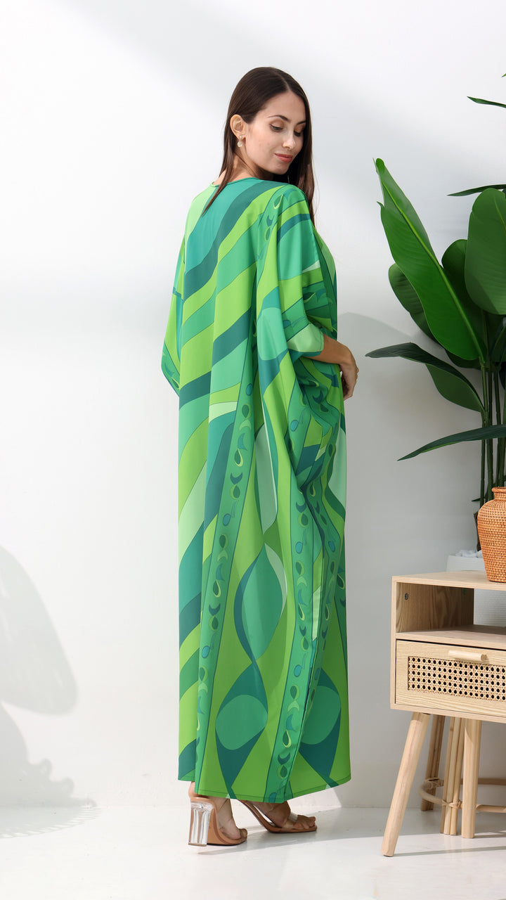 Celestial Green Elegance Kaftan