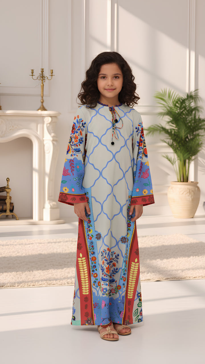 Vibrant Oasis Kids Kaftan Dress