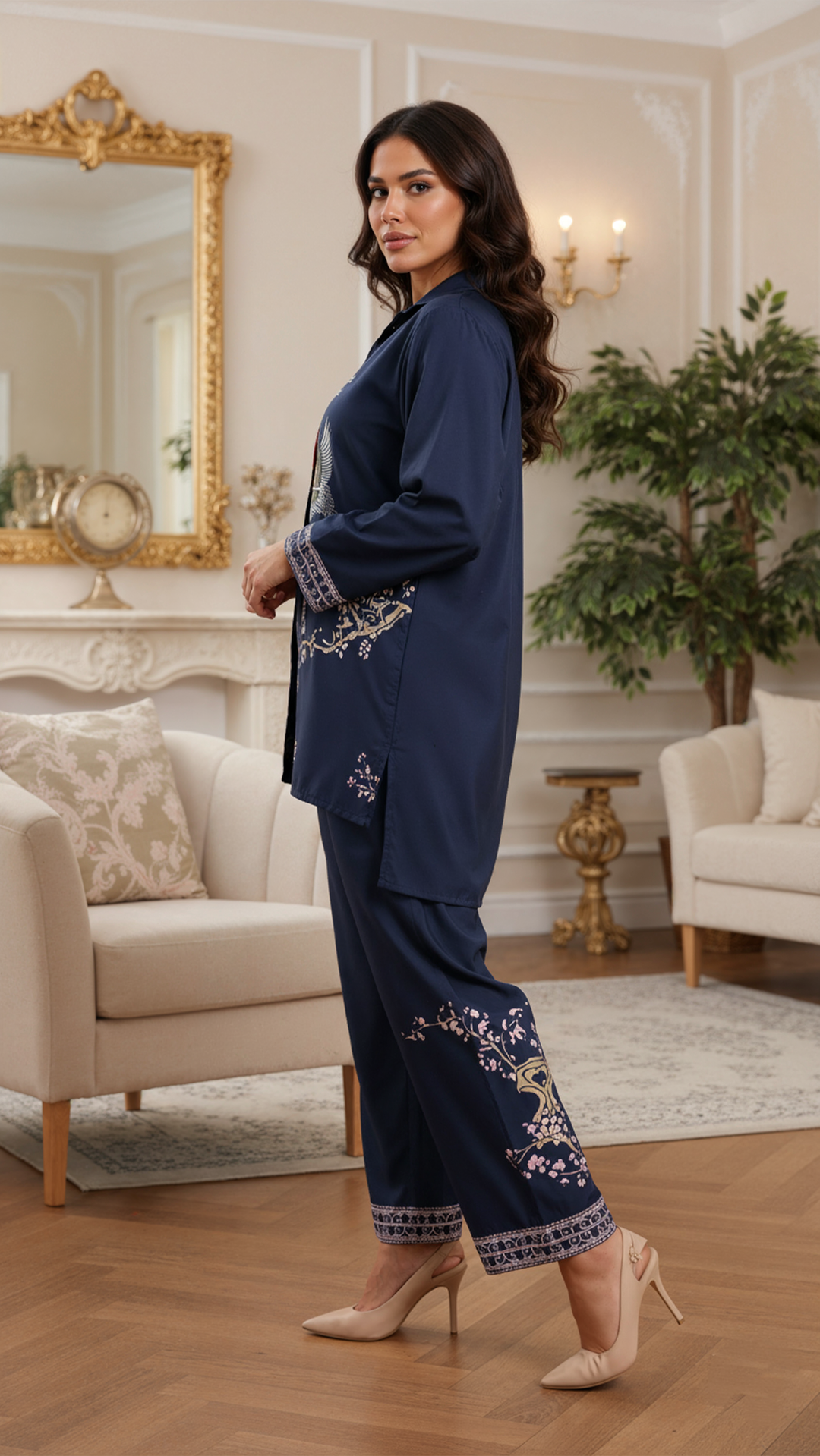 طقم سيلين الأزرق المتناسق