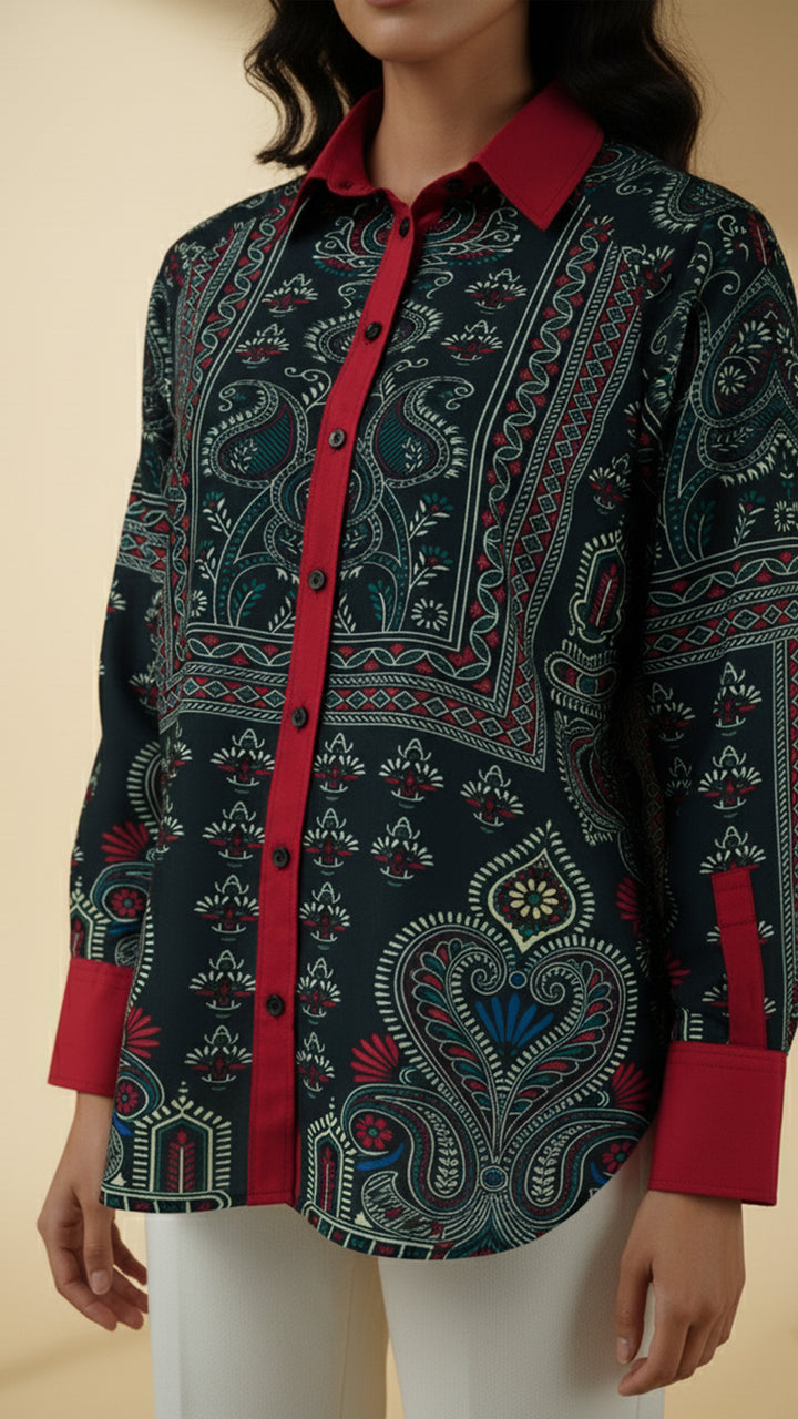 قميص نوارفين بأزرار أمامية