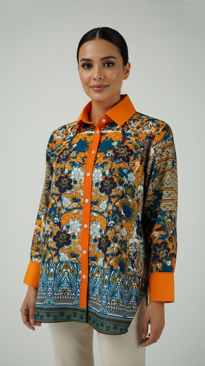 قميص تيفرين بأزرار أمامية