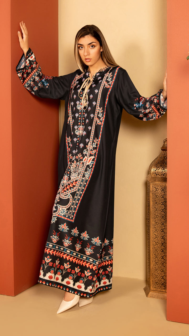 Onyx Ornament Kaftan Dress