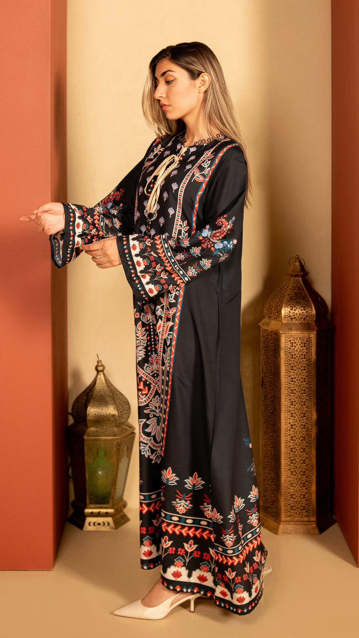 Onyx Ornament Kaftan Dress