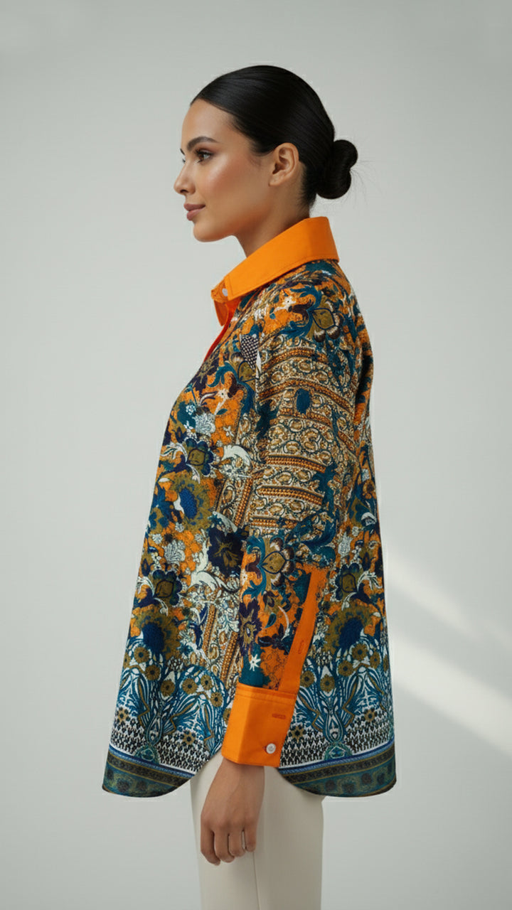 قميص تيفرين بأزرار أمامية