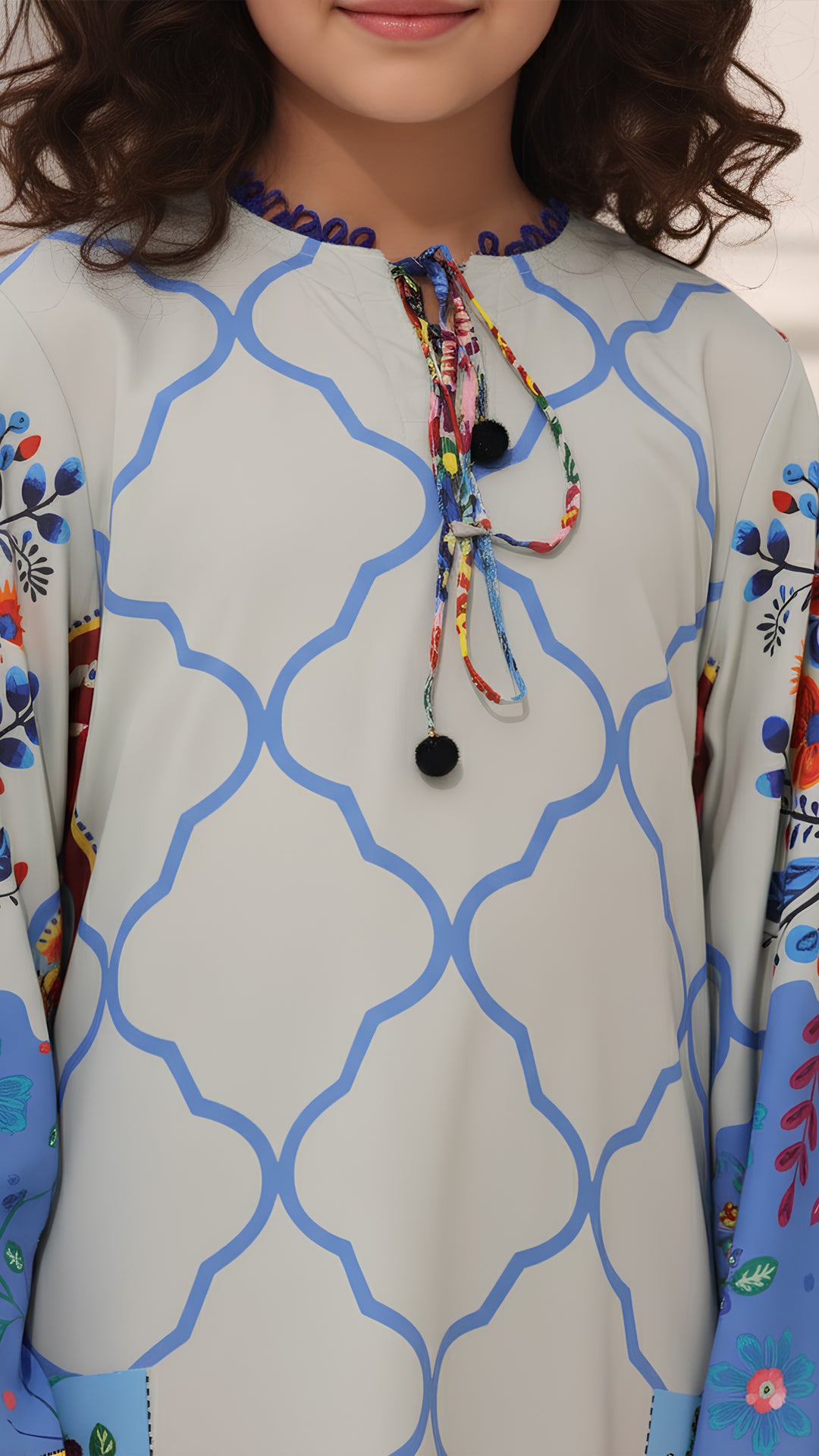 Vibrant Oasis Kids Kaftan Dress