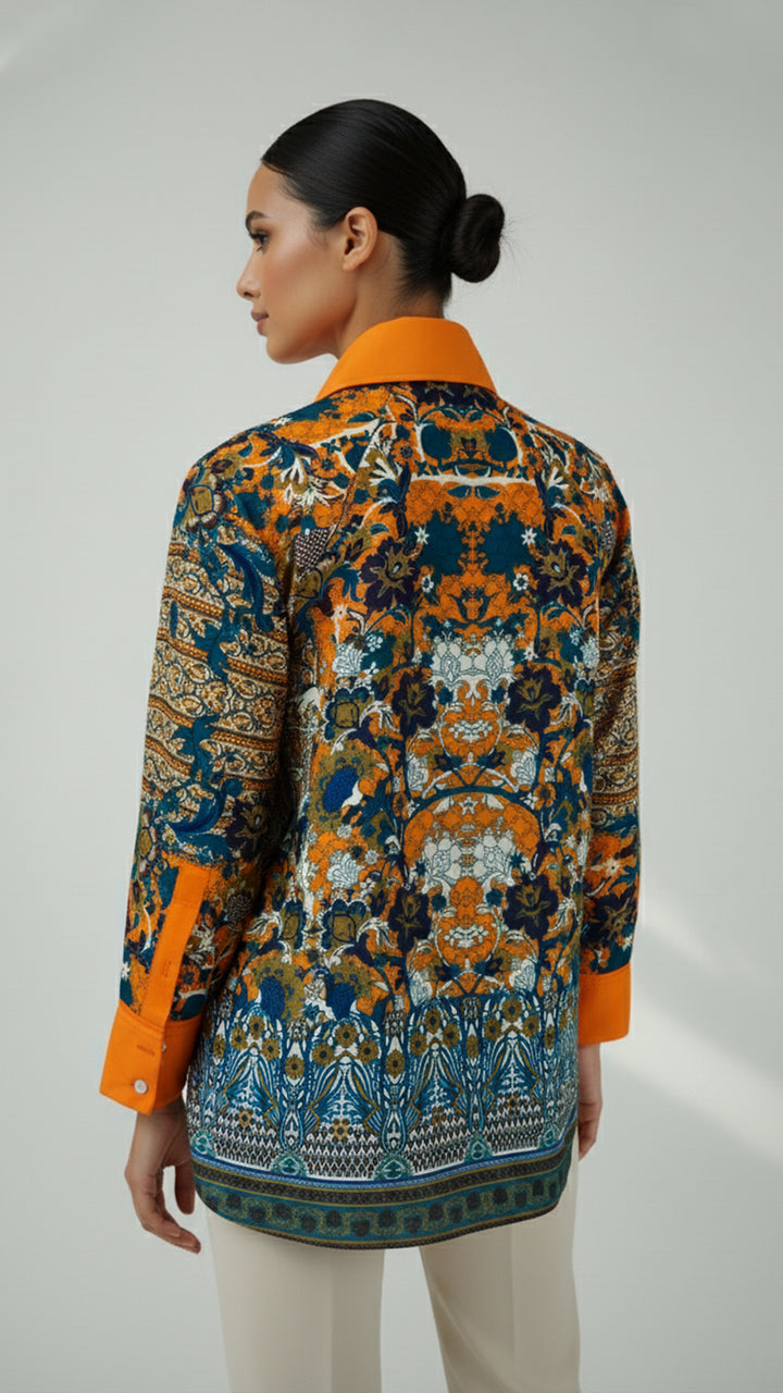 قميص تيفرين بأزرار أمامية