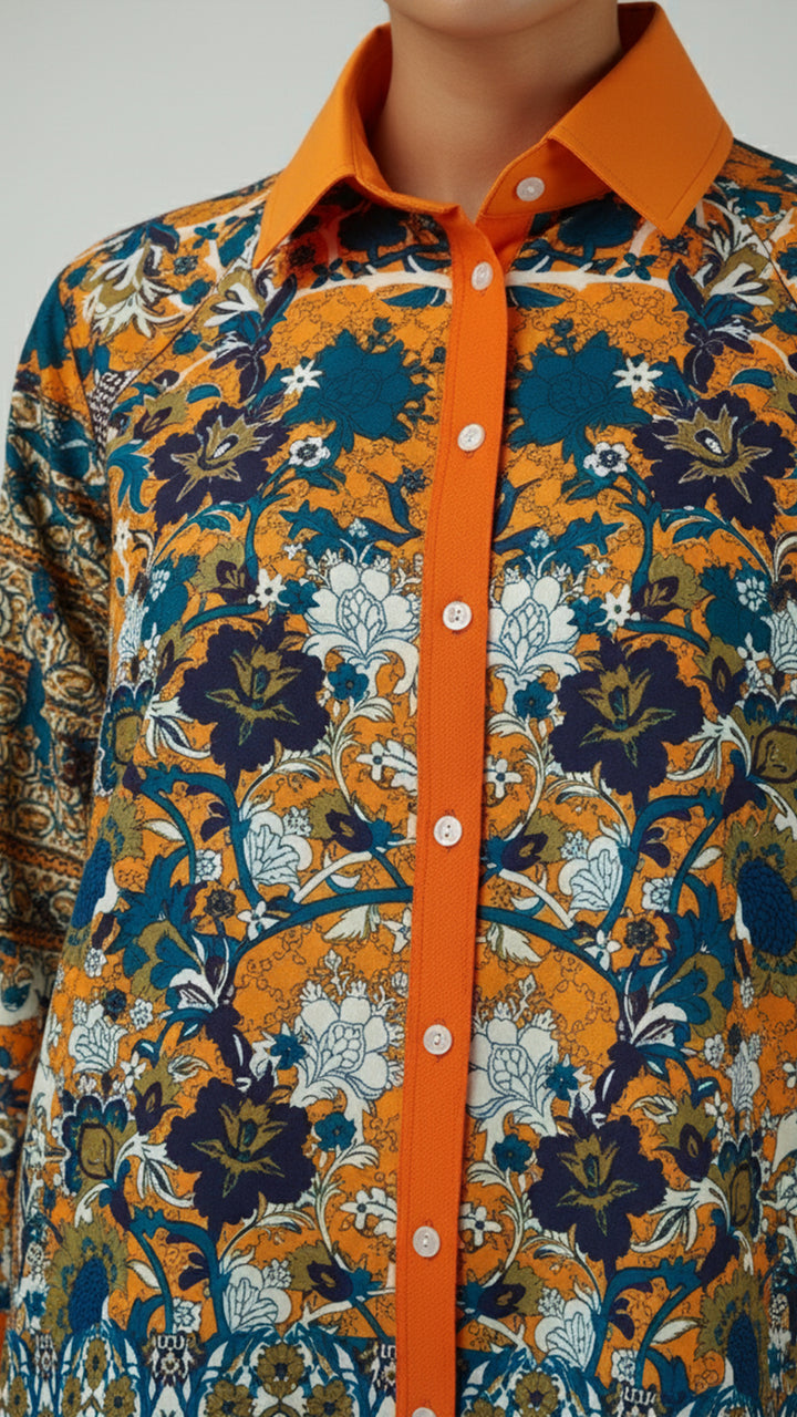 قميص تيفرين بأزرار أمامية