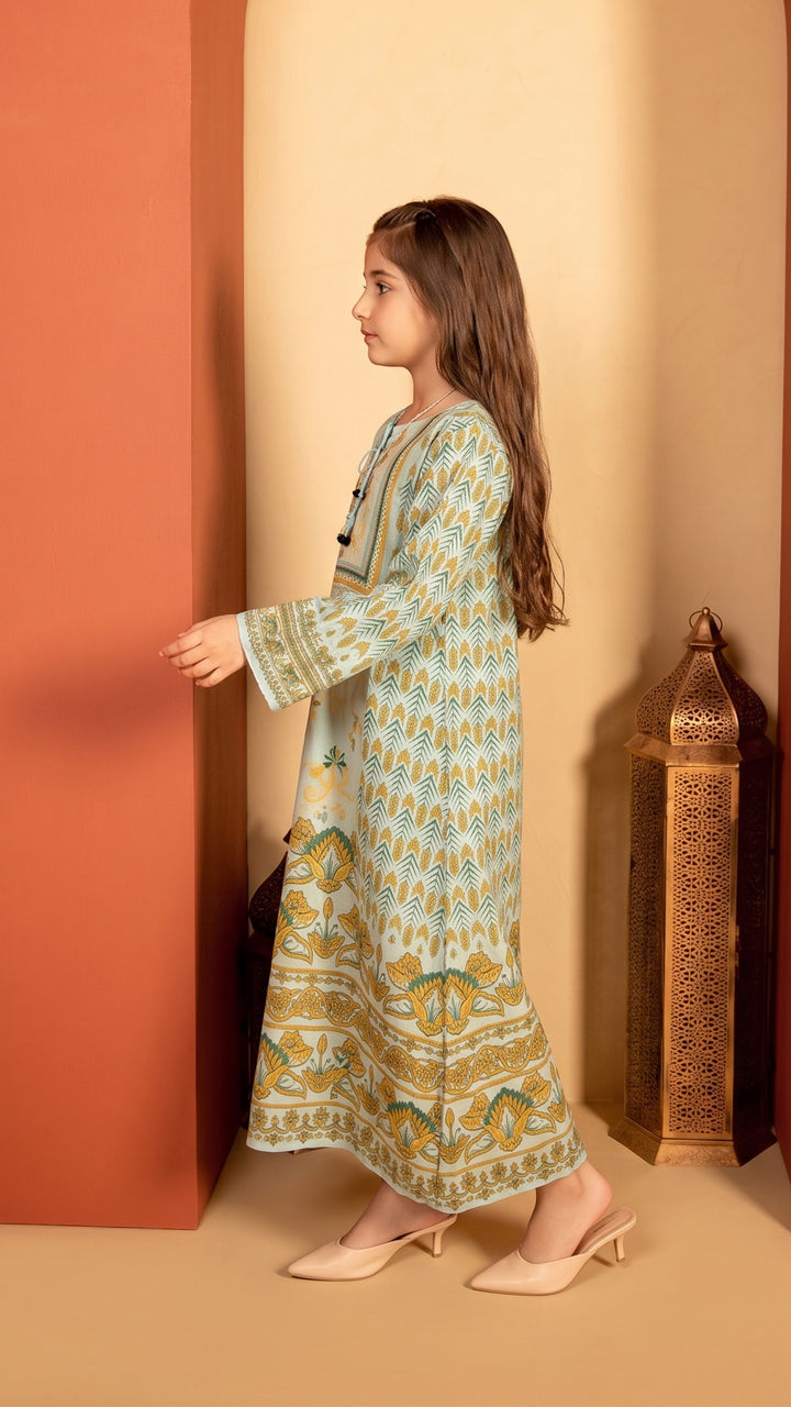 Verdant Dawn Kids Kaftan Dress