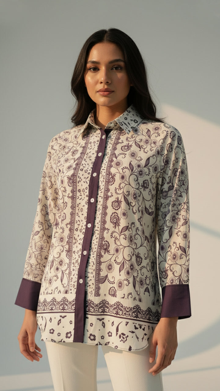 قميص بيايرا بأزرار أمامية