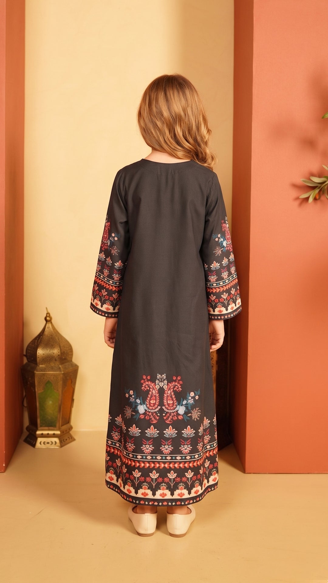 Onyx Ornament Kids Kaftan Dress