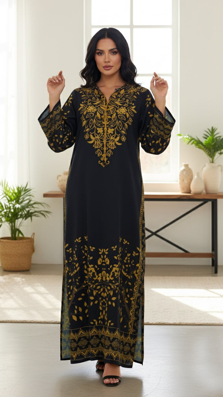 Elaren Onyx Kaftan Dress