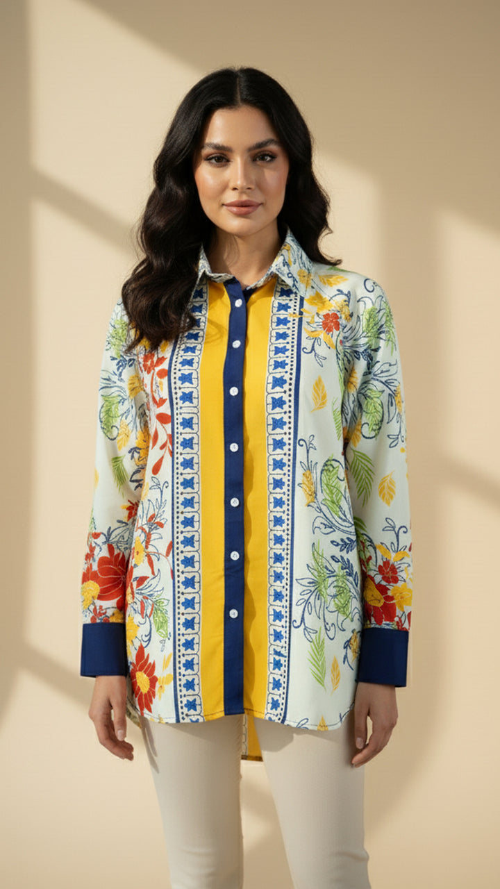 قميص إيلانورا بأزرار أمامية