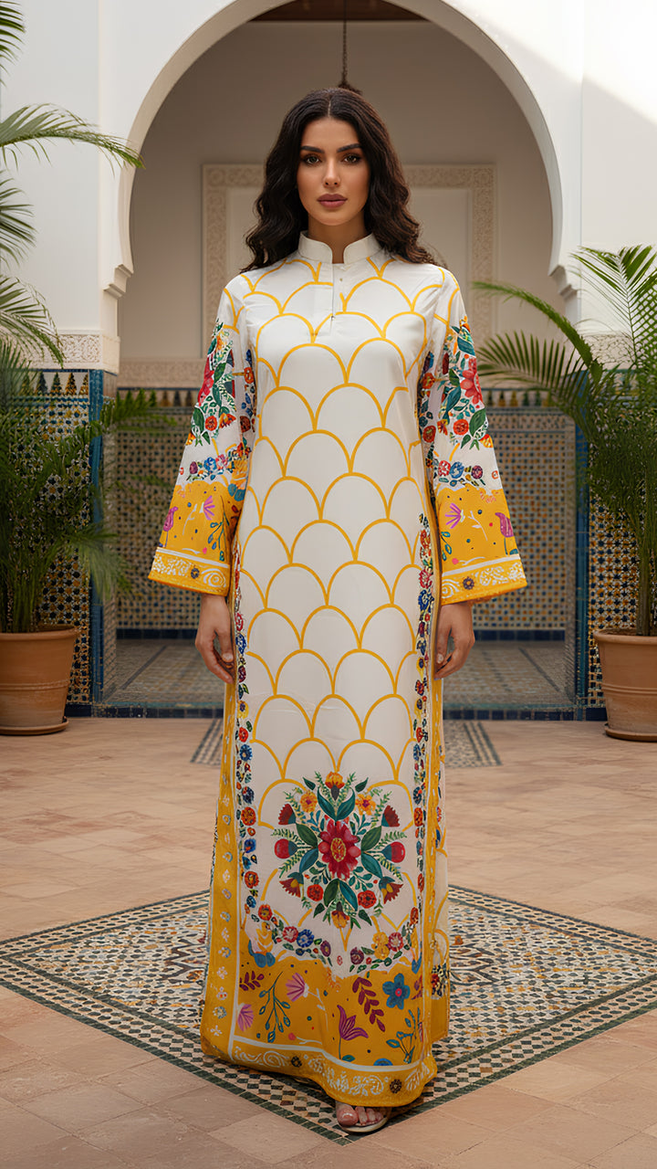 Vibrant Reverie Kaftan Dress