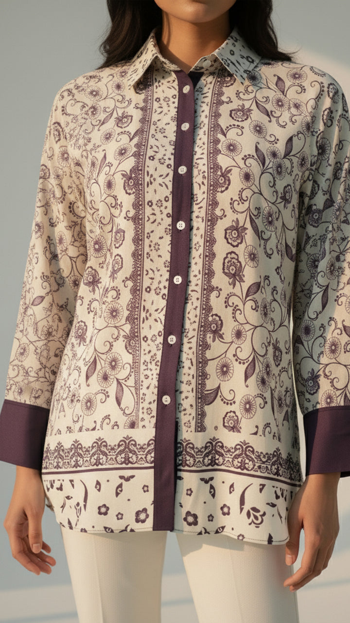 قميص بيايرا بأزرار أمامية