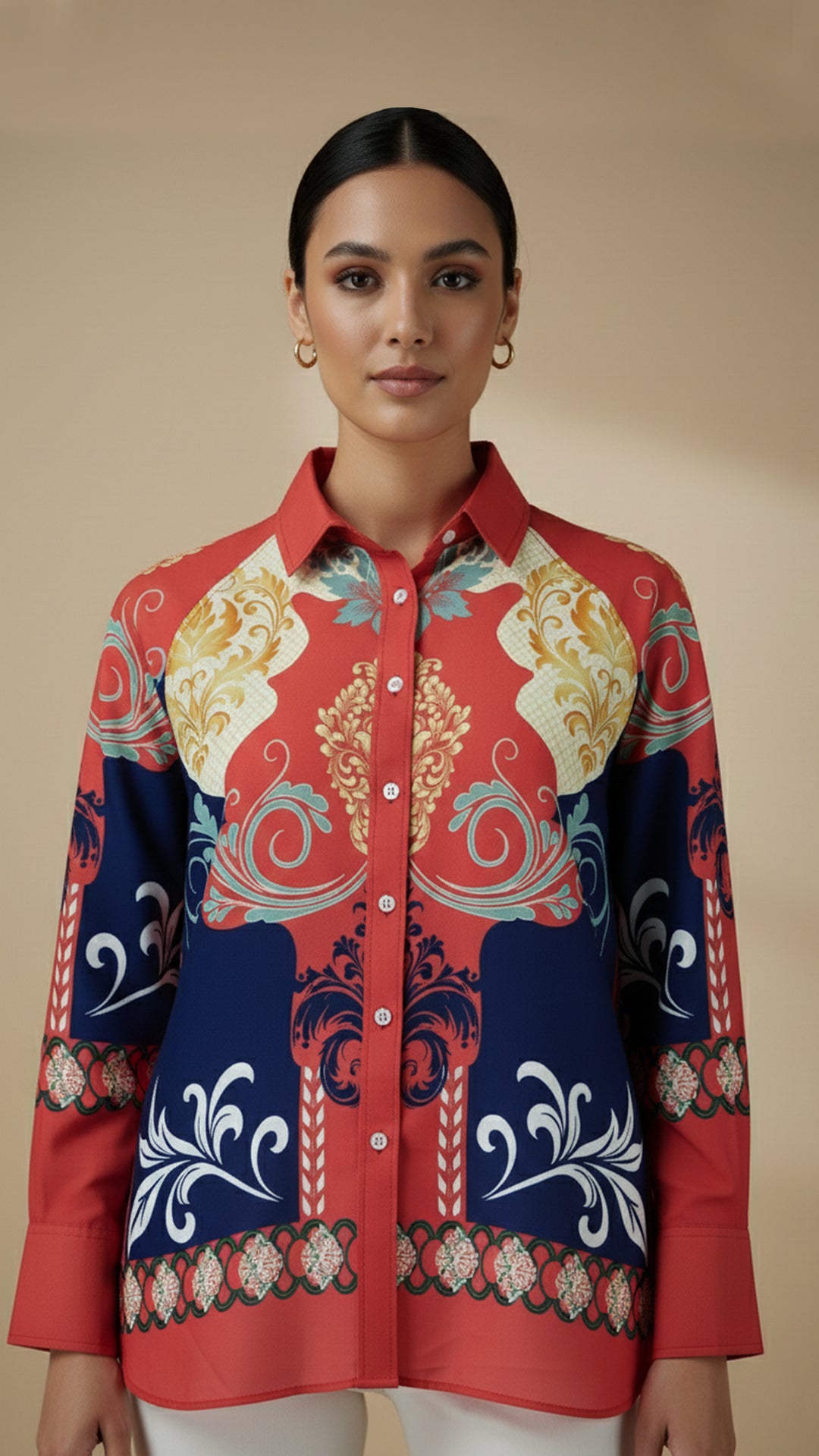 قميص ماركويزا بأزرار أمامية