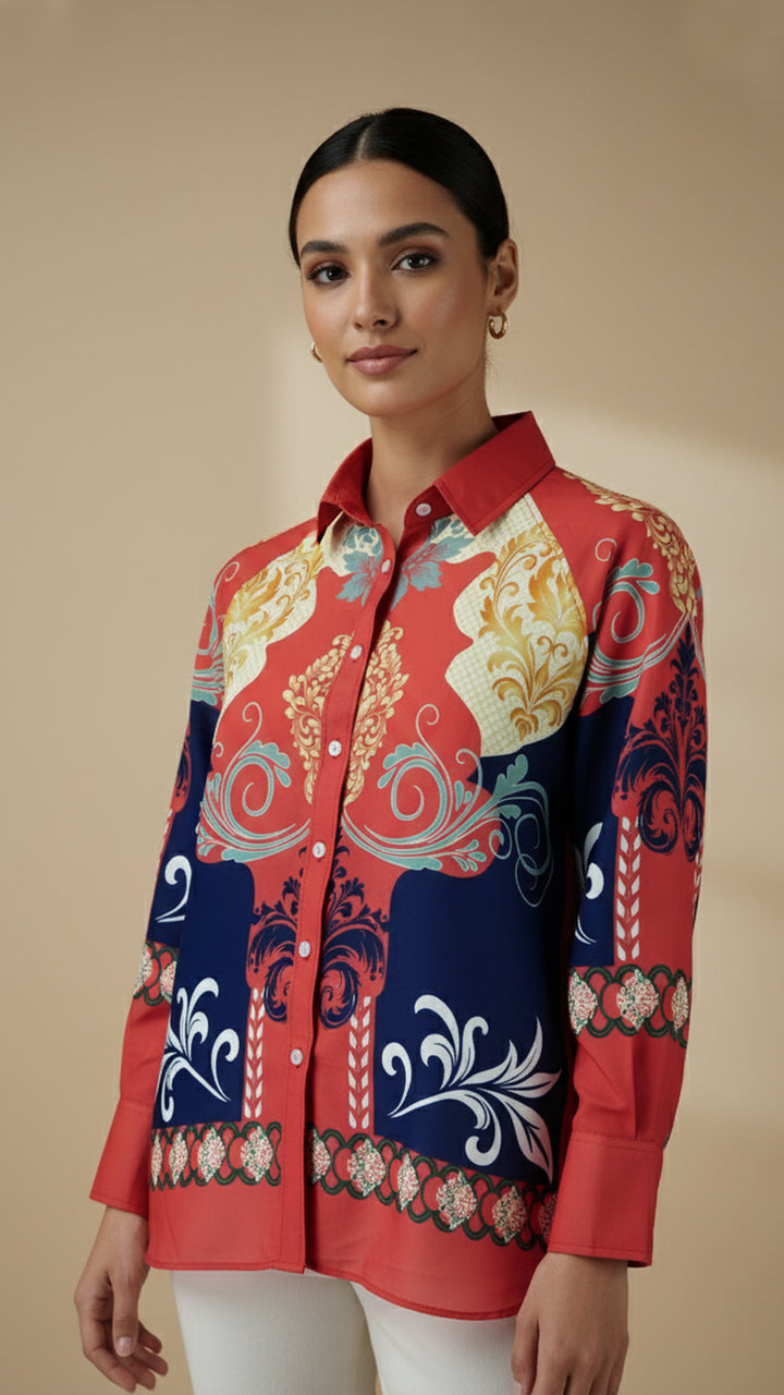 قميص ماركويزا بأزرار أمامية