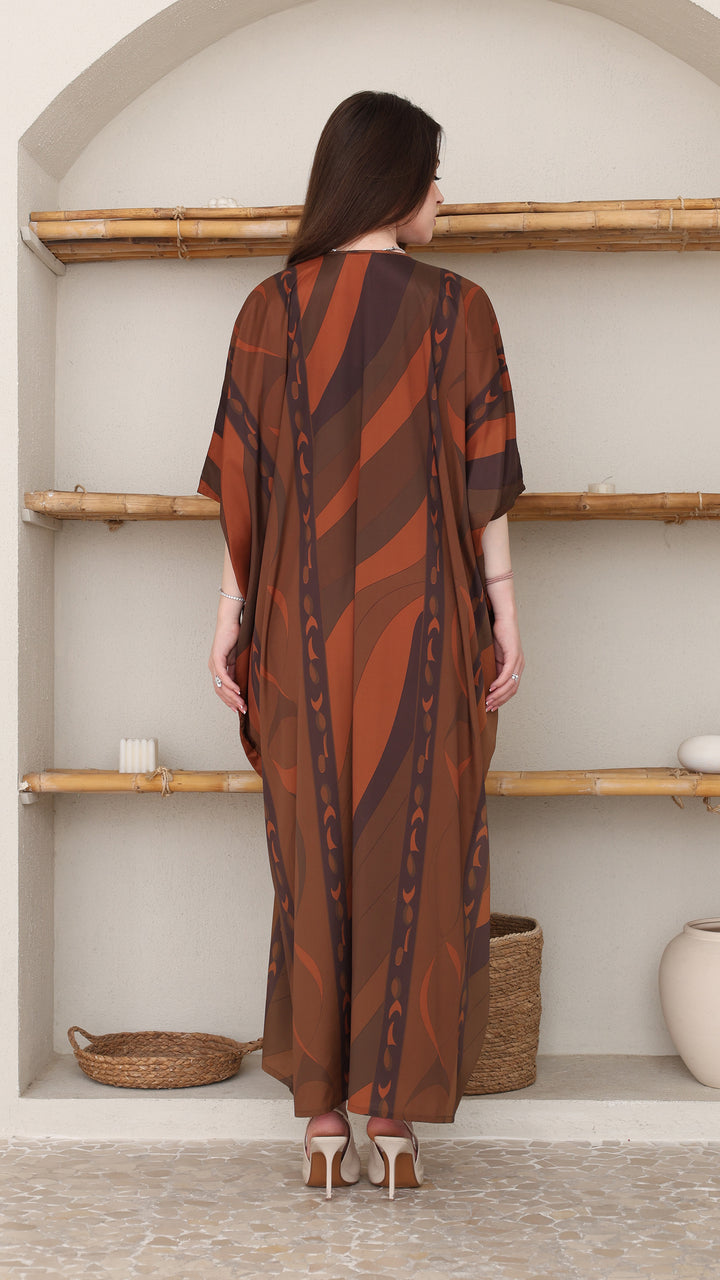 Celestial Mocha Elegance Kaftan