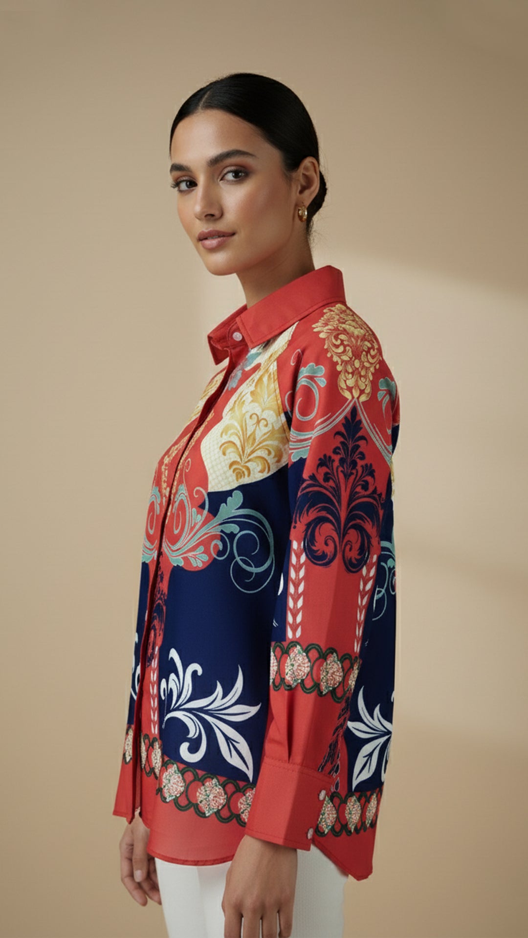 قميص ماركويزا بأزرار أمامية