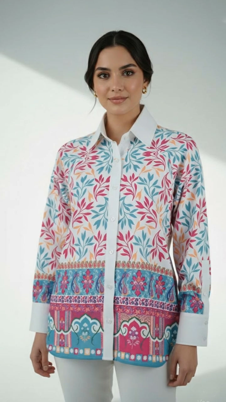 قميص روزاليك بأزرار أمامية