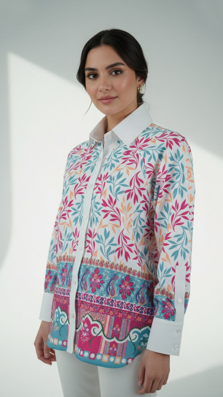 قميص روزاليك بأزرار أمامية