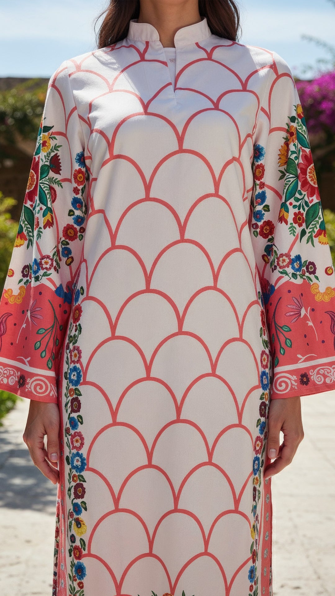 Vibrant Roselle Kaftan Dress