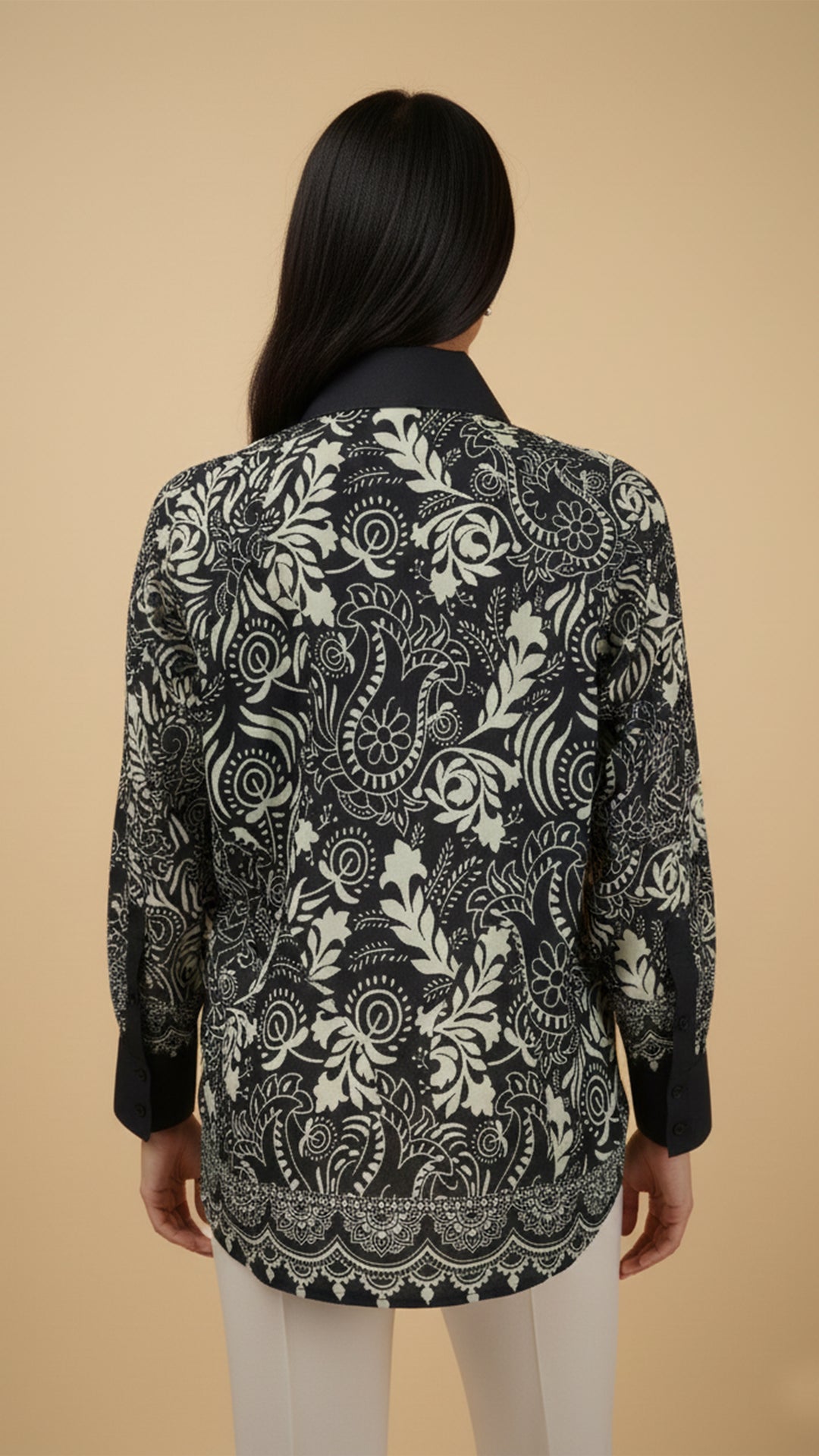 قميص نوار فلور بأزرار أمامية