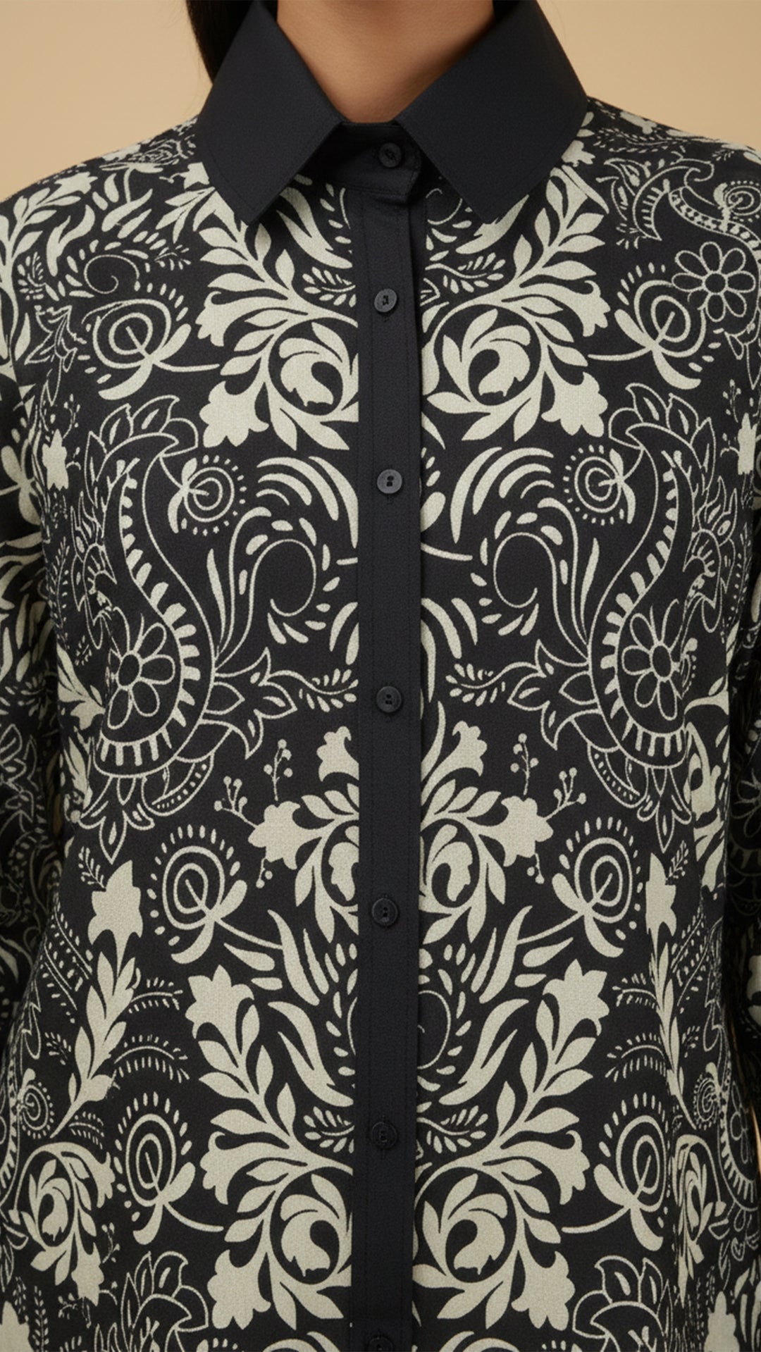 قميص نوار فلور بأزرار أمامية