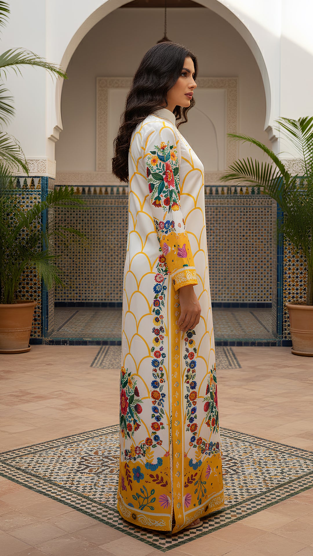 Vibrant Reverie Kaftan Dress