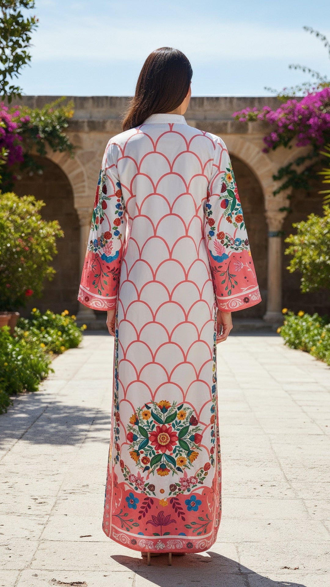 Vibrant Roselle Kaftan Dress
