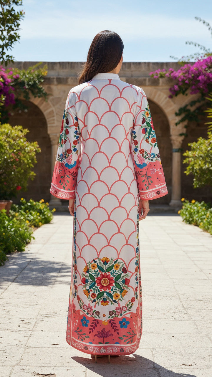 Vibrant Roselle Kaftan Dress