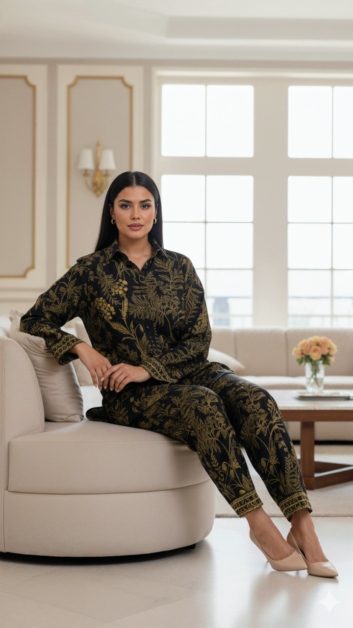 طقم زاريل الأسود المتناسق