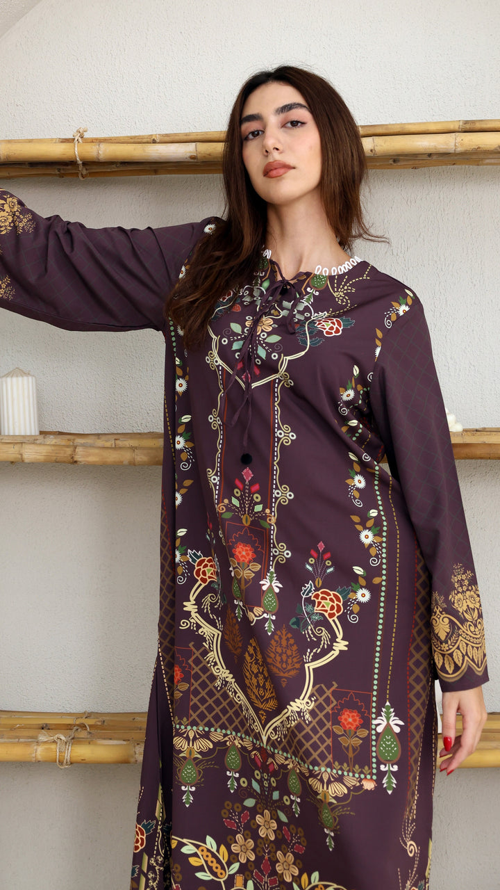 Cressida Garnet Kaftan Dress