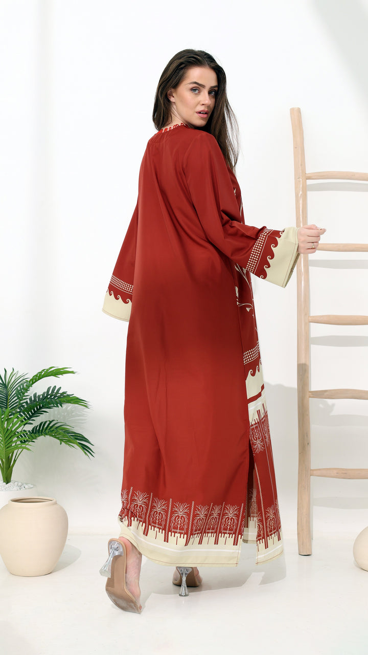 Mirelda Crimson Kaftan Dress