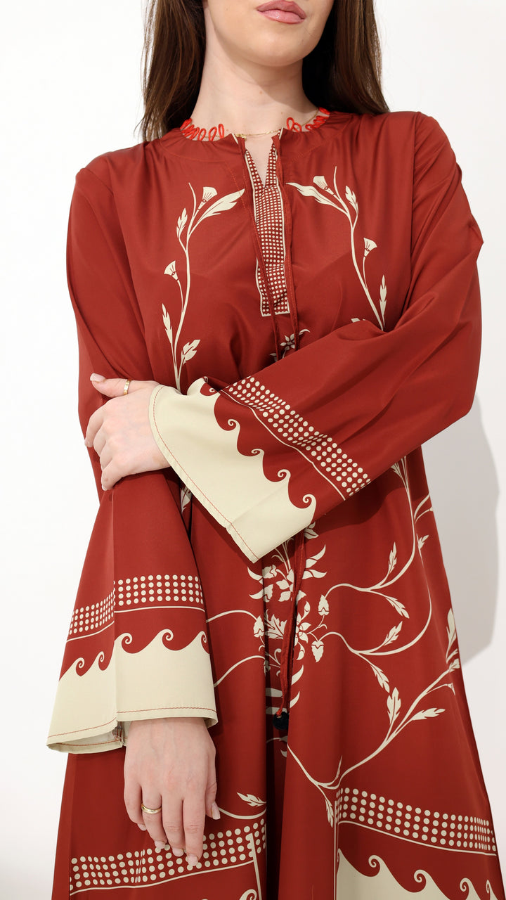 Mirelda Crimson Kaftan Dress