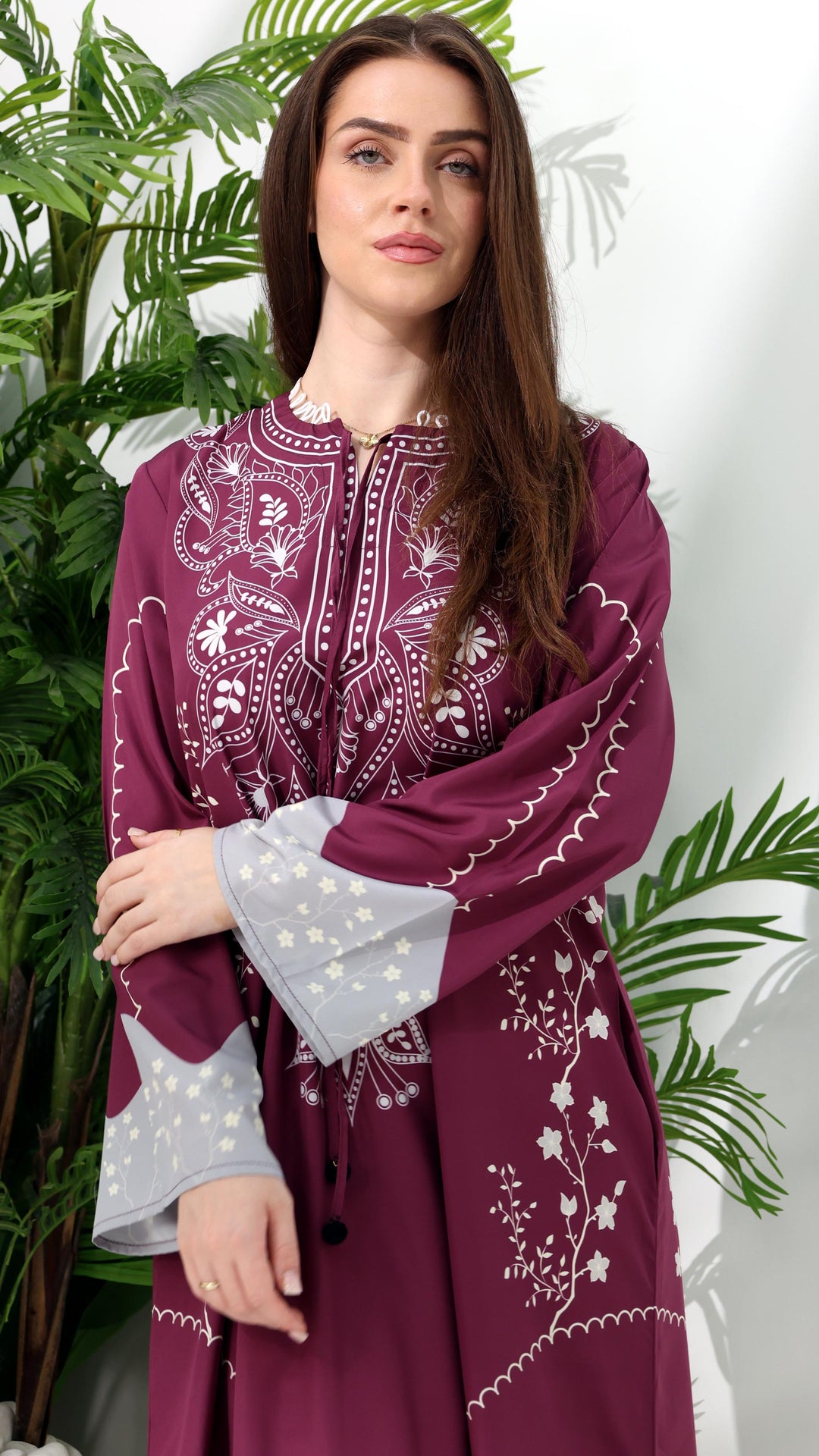 Orienra Claret Kaftan Dress