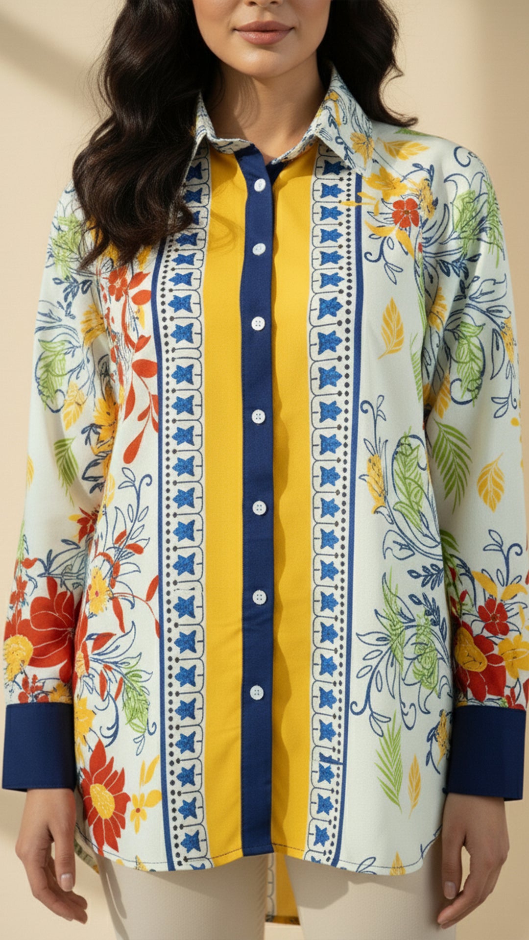 قميص إيلانورا بأزرار أمامية