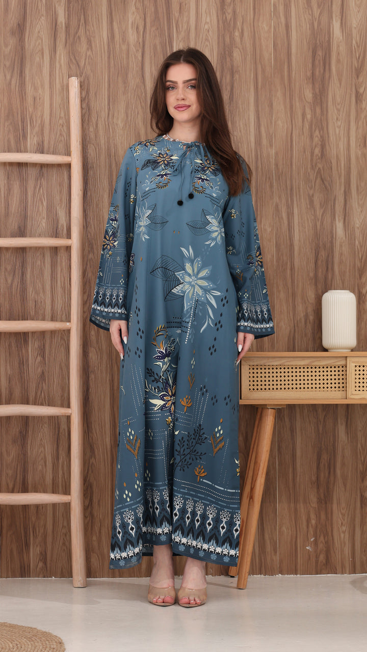 Indigo Serenity Kaftan Dress