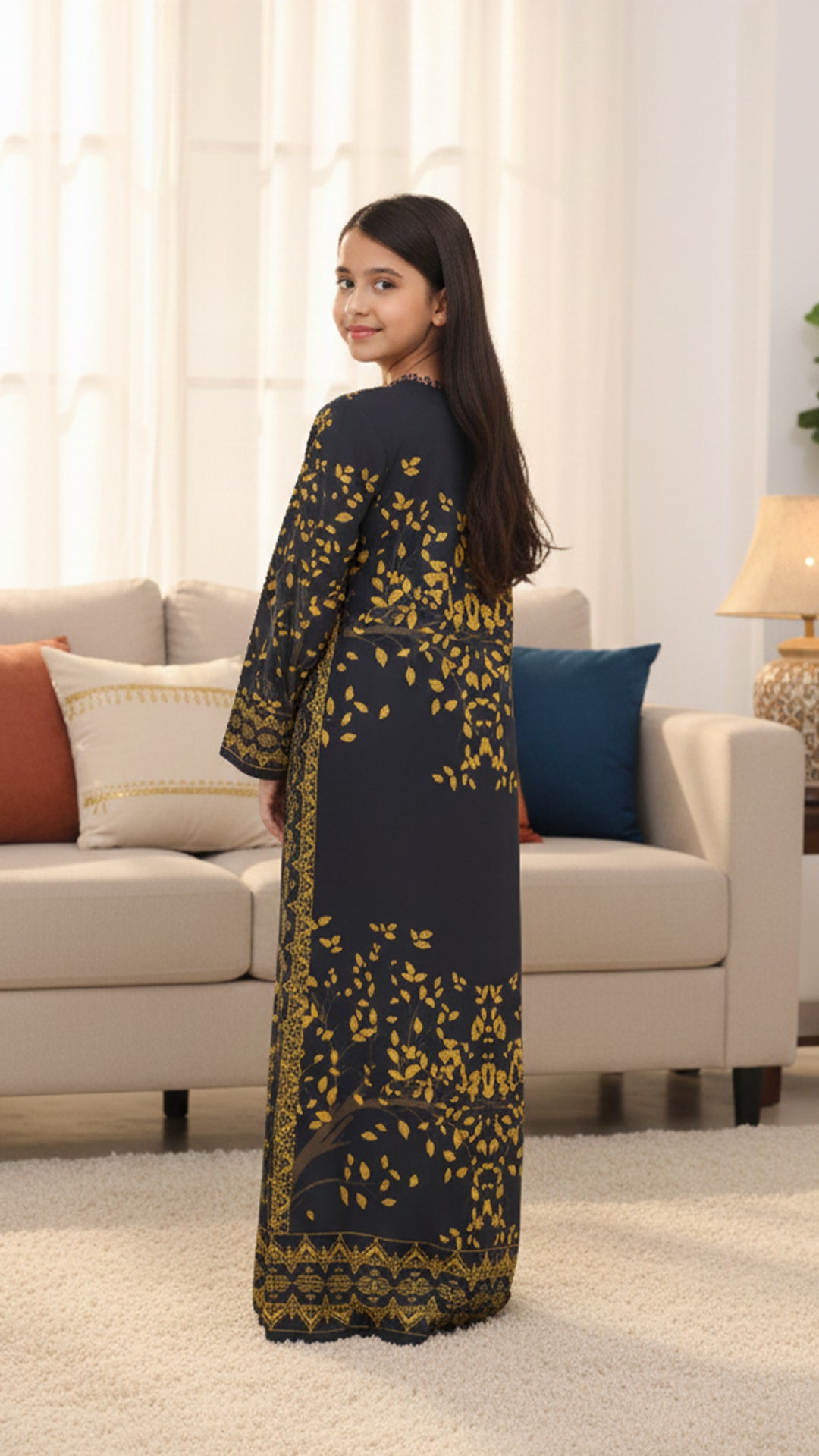 Elaren Onyx Kids Kaftan Dress