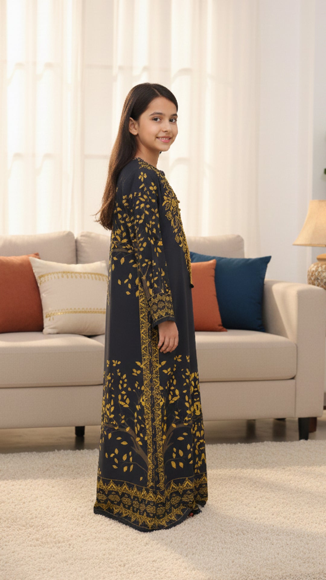 Elaren Onyx Kids Kaftan Dress