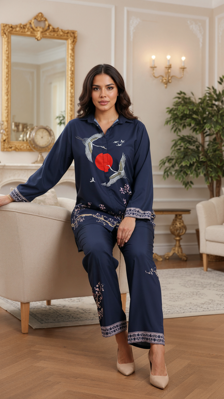 طقم سيلين الأزرق المتناسق