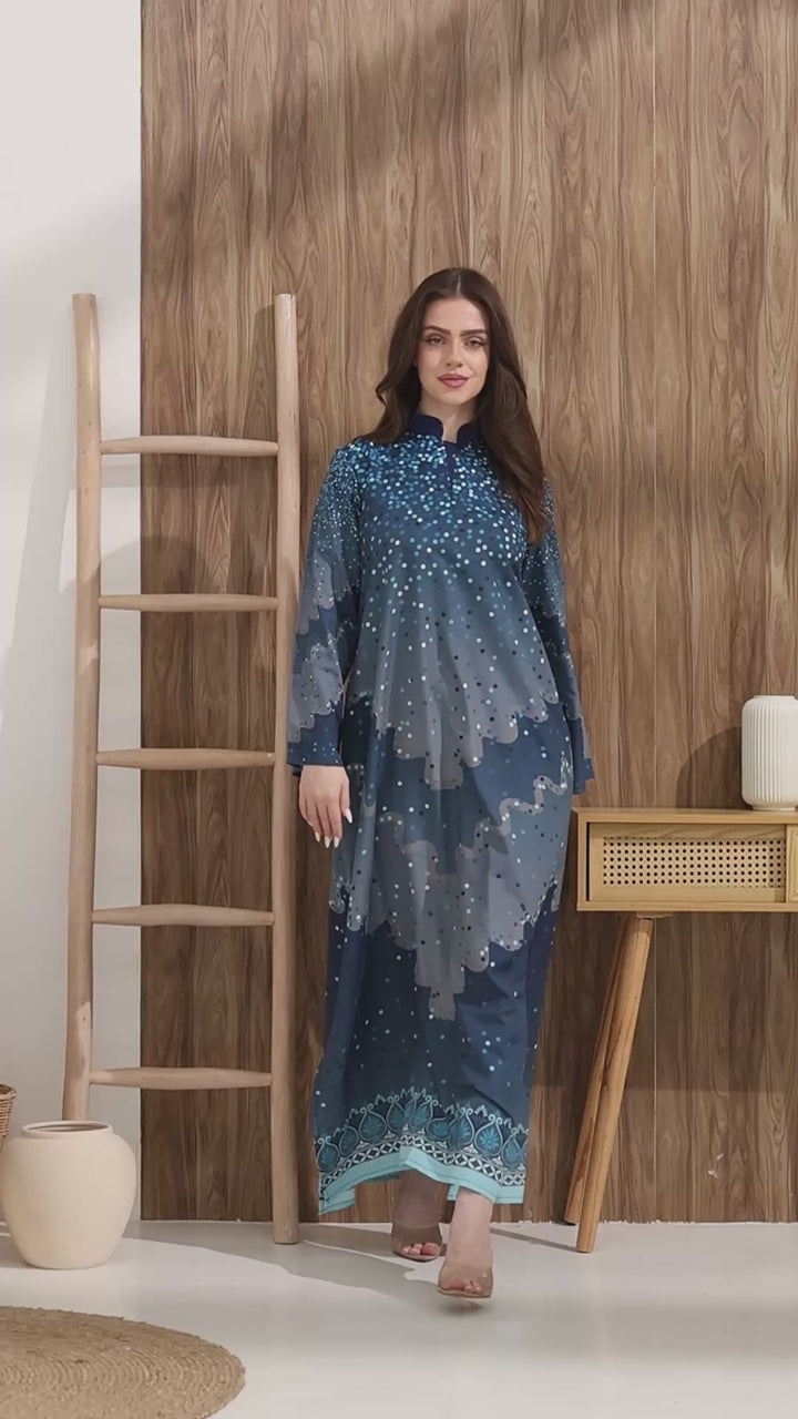 Rubelina Azure Kaftan Dress