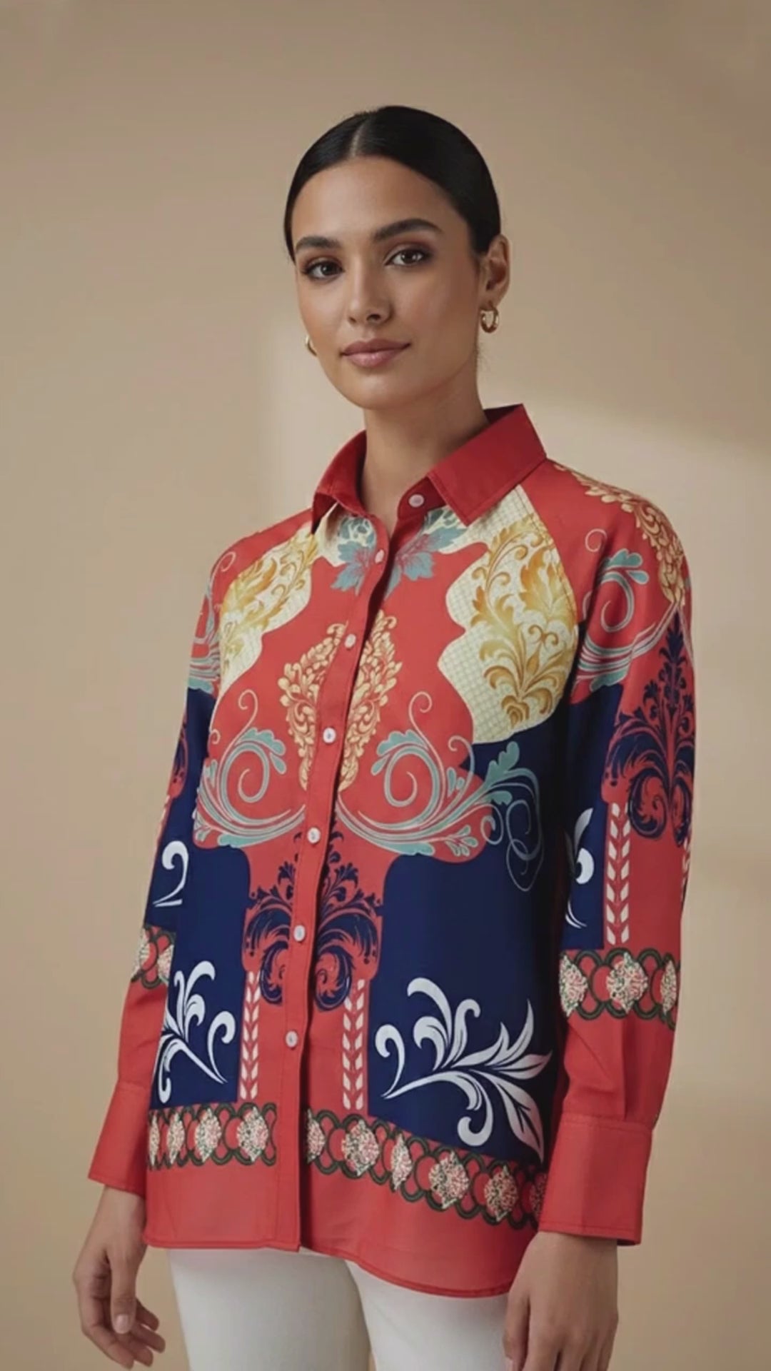 قميص ماركويزا بأزرار أمامية