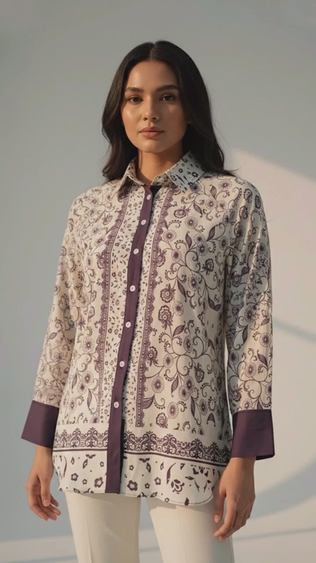 قميص بيايرا بأزرار أمامية