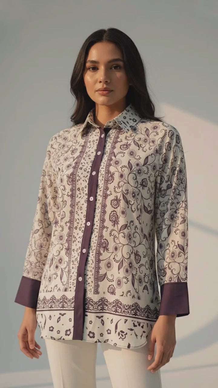 قميص بيايرا بأزرار أمامية