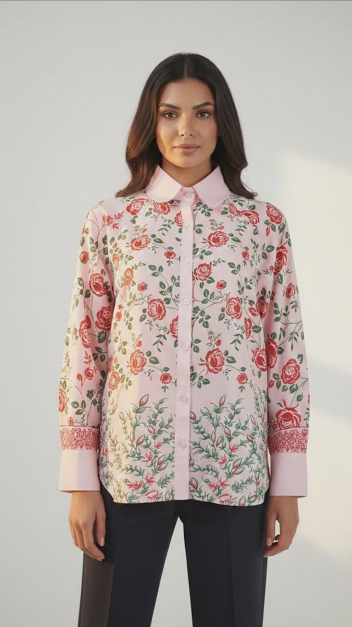 قميص إلفيسا بأزرار أمامية