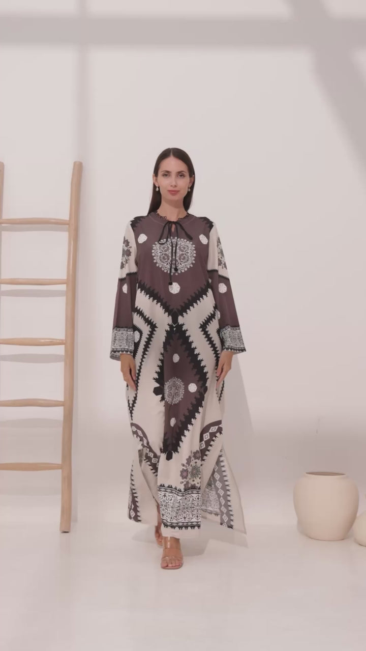 Layali Mocha Kaftan Dress